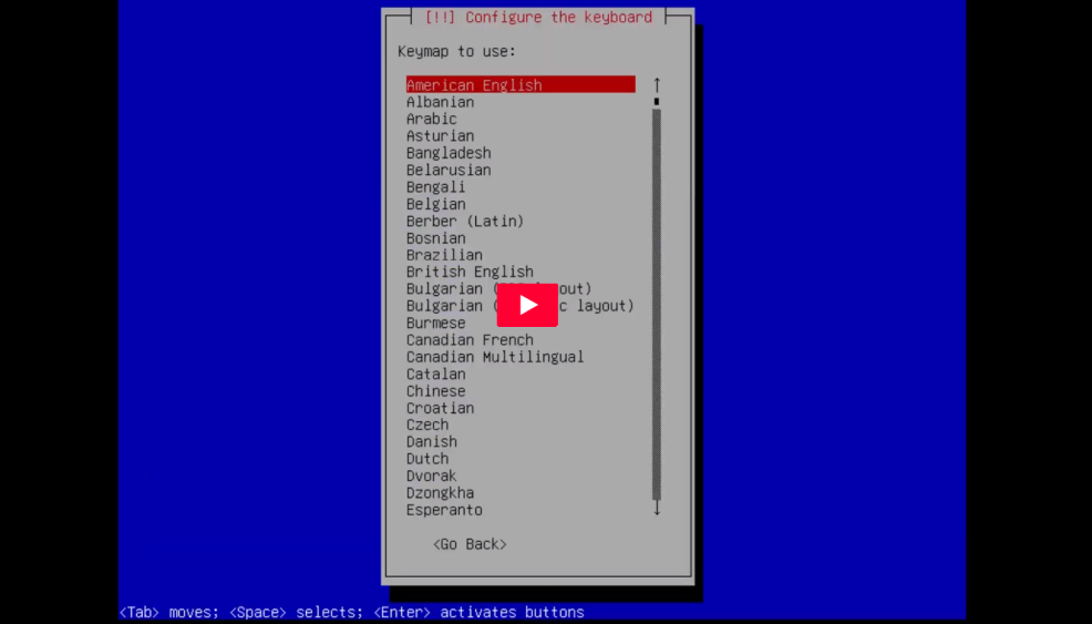 Debian installation video