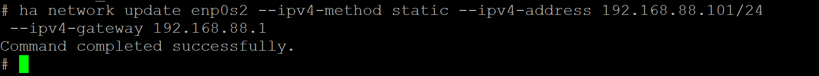 Change Home Assistant network to static IP